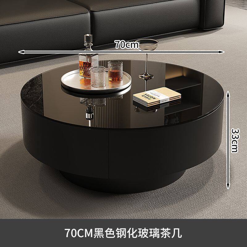 Luxury designer italian minimalist high-end living room home small apartment round glass combination coffee table