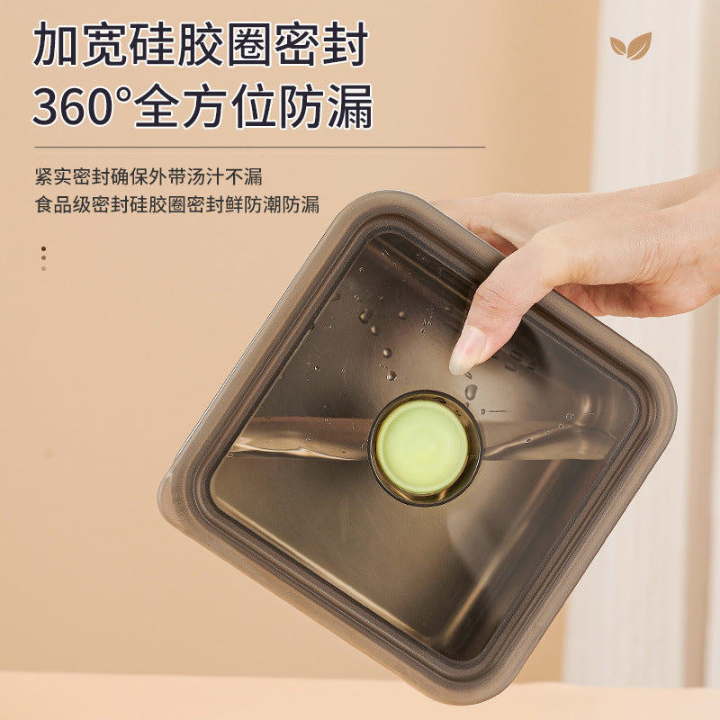 Stainless steel square food storage container with lid - deepened capacity lunch box for refrigerator, freezer, meat, vegetable, and fruit portioning