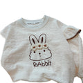 Girls' autumn new collection: cute bunny print sweatshirt, perfect for layering or wearing on its own. sizes 110-160. long-sleeve tee for little girls, style t
