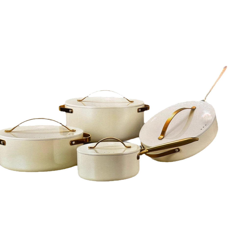 Uakeen 4pcs soup pot suitthickened stainless steel casserole non-stick pot suit multi-specification for home stew pot