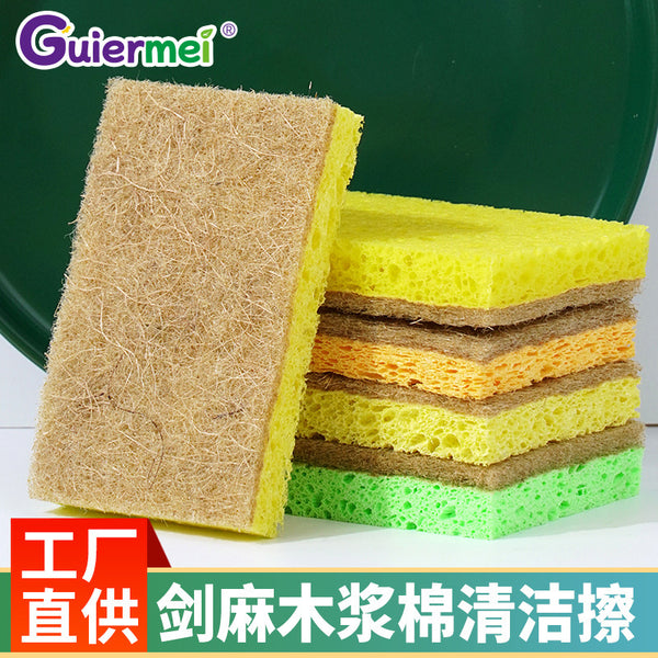 Loofah wood pulp cotton sponge wipe kitchen cleaning wash pot brush bowl scouring cloth rag wood pulp sponge dishcloth