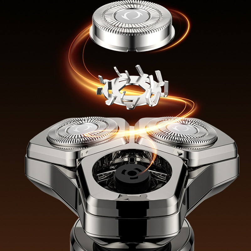 floating veneer magnetic suction 3-blade electric shaver, whole body washable typec fast charging razor wholesale