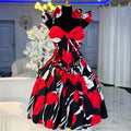 New arrival waist tube topdressfashionsexy dresssummerbows digital printing woven back adjustable