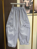 spring/summer lightweight kids' relaxed fit athletic casual versatile washed pure cotton cargo pants