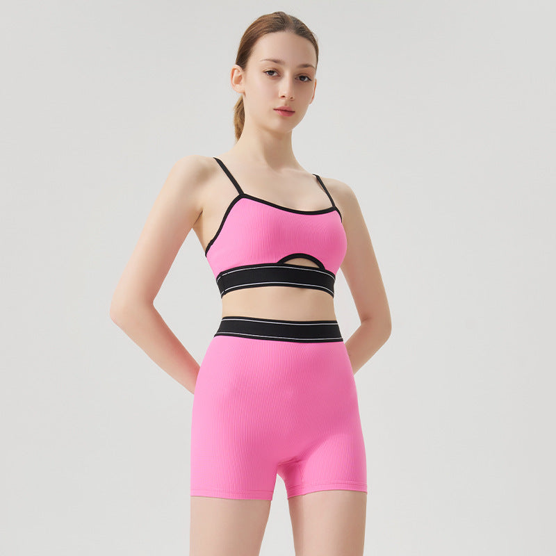 New arrival cross-border sports bra threaded yoga suit bra running fitness topsfashion suspender yoga suit