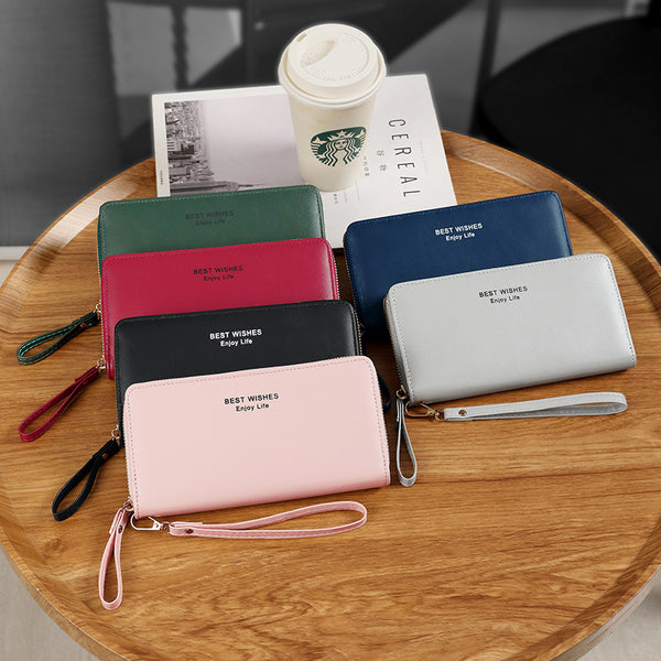 New women's wallet long 2024 spring change bag solid color hanging chain  zipper clutch wholesale delivery