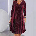 fall/winter new european and american fashion v-neck long sleeve sequin dress for women