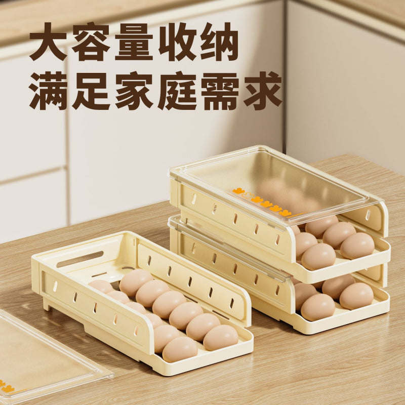 Egg storage box Egg rack Rolling refrigerator Side door Special multi-layer slide type automatic flip fresh storage rack