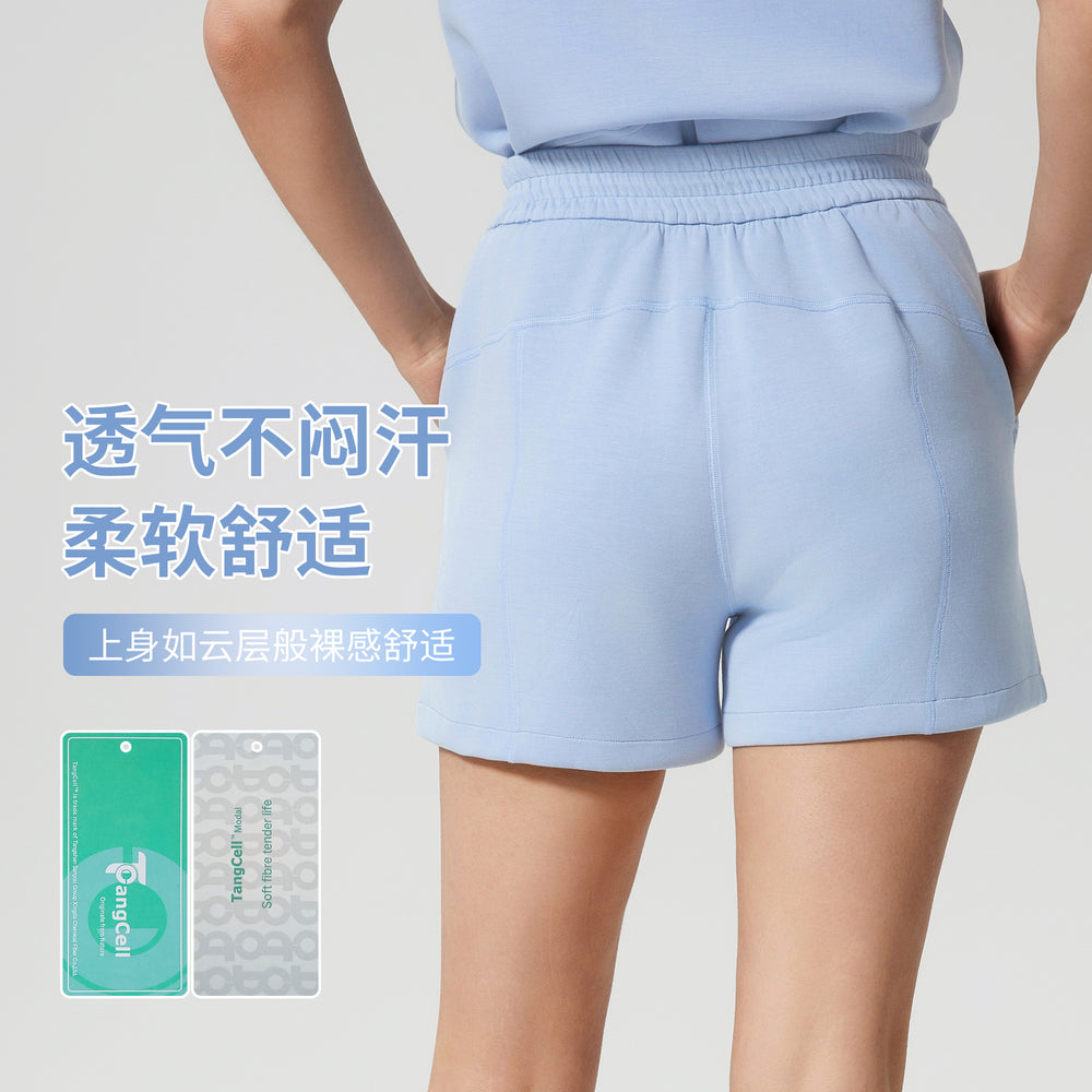 New summer high-waisted loose fit running shorts women's air layer casual versatile fitness yoga pants d25023