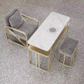 New arrival manicure table and chair suit single double three-person multi-functional manicure tableaccessible luxury vacuum cleaner manicure table marble