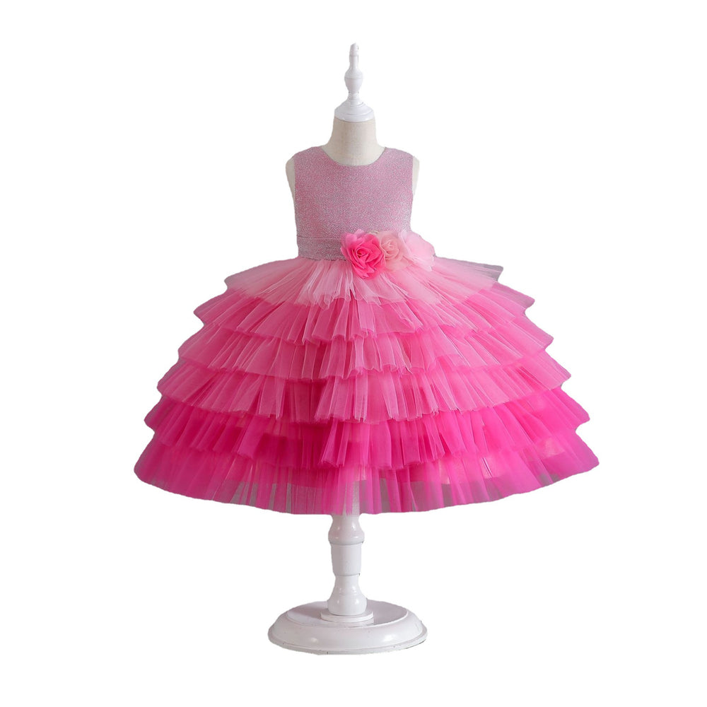 New arrival: gradient tulle tutu dress - girls' princess party dress, flower dresses for export