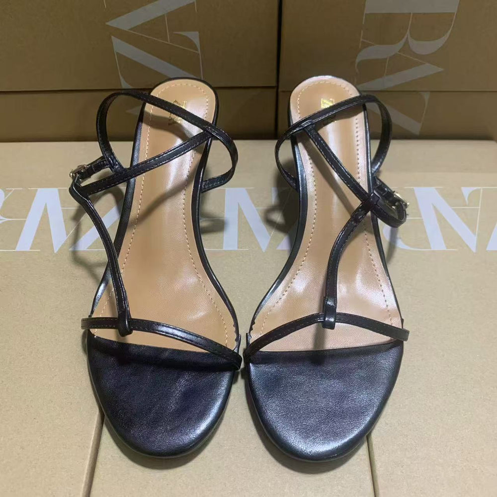 Za2025 new flip-flop sandals for women, low heel slides, summer chic beach shoes, perfect with dresses