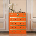 Hermès orange 5-drawer chest 80*40*100, interior wood finish