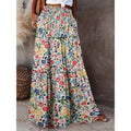 Aliexpress cross-border original design: new women's summer floral print midi skirt