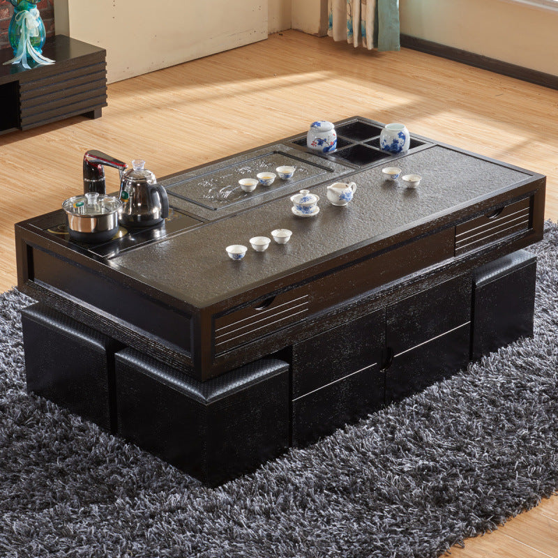 Multifunctional living room marble coffee table tea table all-in-one modern casualaccessible luxury balcony coffee table office kung fu tea table