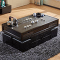 Multifunctional living room marble coffee table tea table all-in-one modern casualaccessible luxury balcony coffee table office kung fu tea table