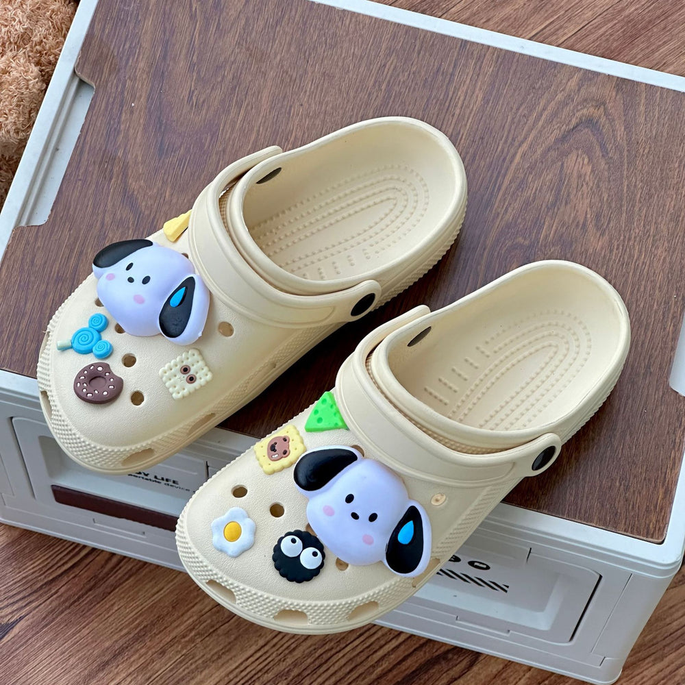 Cartoon dog clogs women's summer soft thick sole stomping on shit medical nurse baotou sandals outweareasiest for match