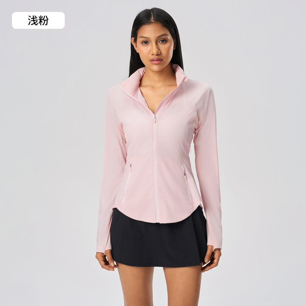 Summer cooling sun protection clothing for women - uv protection, slimming waist design, concealable hood, outdoor sun protection jacket dss098