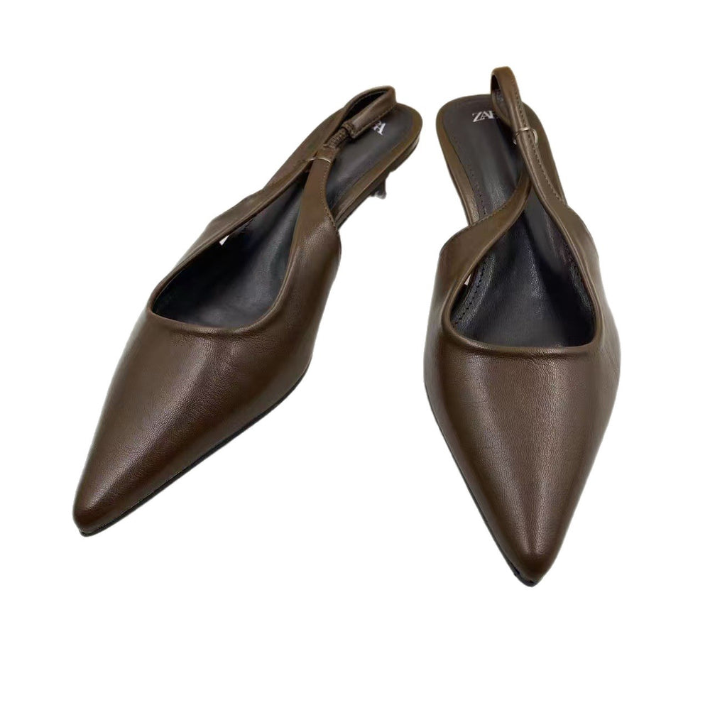 Za2025summernew arrival fashion high heels pointed toe stiletto heel back strap elegantniche styleeasiest for match toe sandals