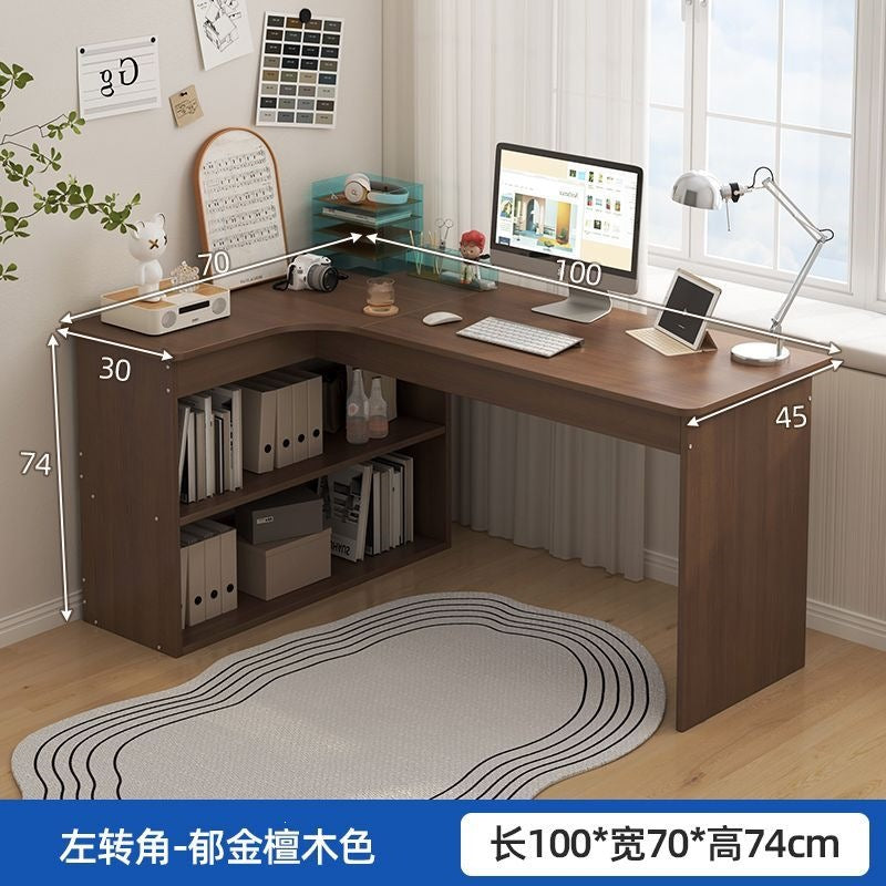 Computer desk desktop for home bedroom bookshelf all-in-one student study writing desk corner multifunctional office desk