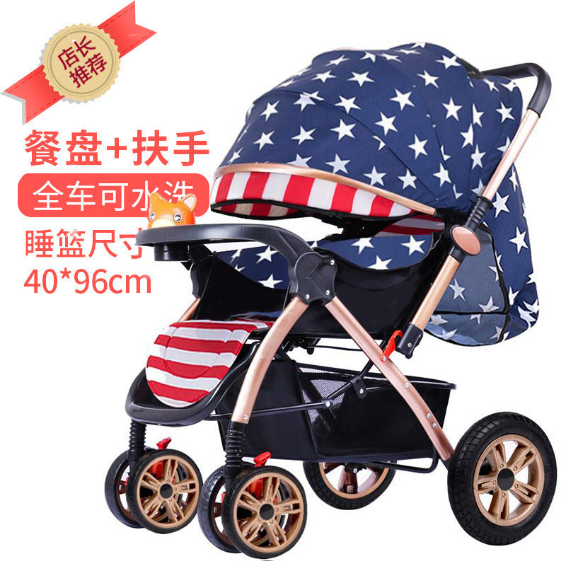 9912 high view baby stroller - reclining, foldable, shock-absorbing, lightweight, two-way pushchair - direct from the manufacturer