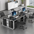 Modern minimalist office desk set - 4/6 workstation with partition, staff card seat, office desk and chair combination