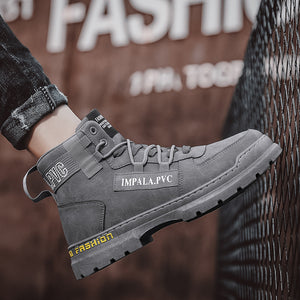 Spring high-top men's shoes 2025 new spring sports casual waterproof non-slip wear-resistant shoes men's martin boots trendy shoes