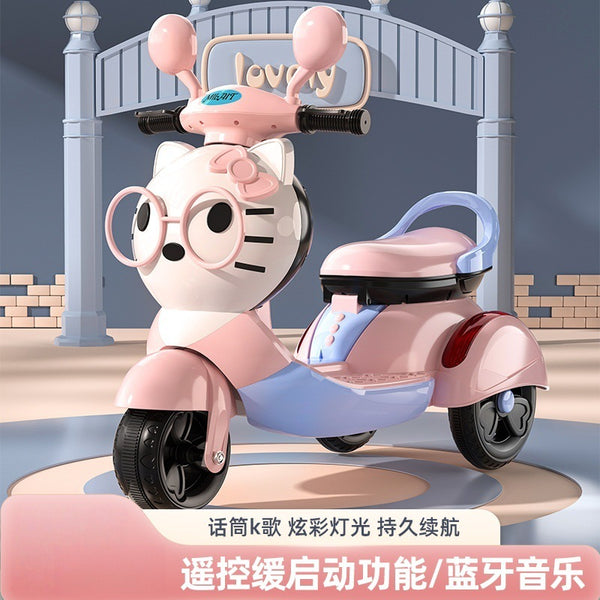 New children's electric motorcycle tricycle boys and girls can sit double children charging electric toy car remote control