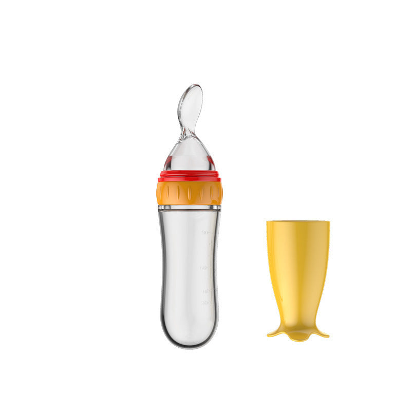 Factory custom baby rice paste bottle baby silicone bottle extrusion spoon children's complementary food bottle baby rice paste spoon