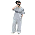 Boys' summer outfit set:  new collection - athletic short-sleeve two-piece set for mid-to-large boys, lightweight summer wear