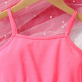 Girls' solid color camisole dress with mesh overlay (toddler/child)