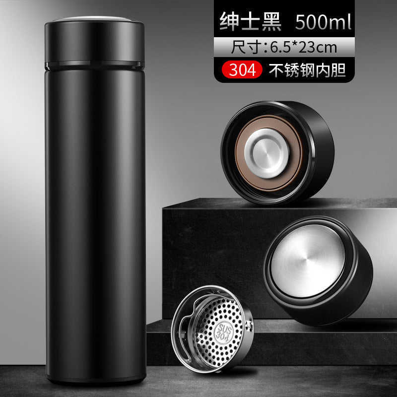 Digital display 316 stainless steel thermos - smart temperature monitoring, straight cup design, business gift, promotional water bottle with custom logo