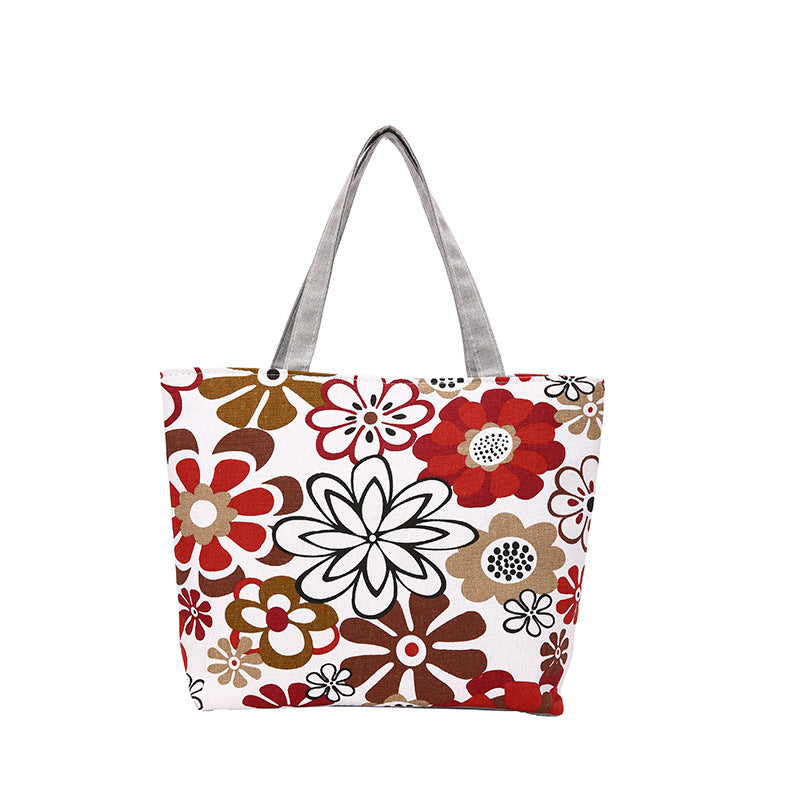 Large capacity printed tote bag - 2023 new trendy handbag, stylish minimalist shoulder bag, everyday commute canvas bag