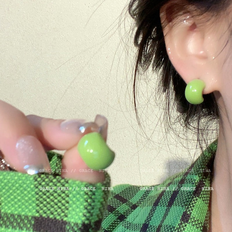 Summer outing ins style colorful jelly bean earrings 2024 new popular personalized simple earrings girls earrings