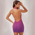 European and american/african summer  new arrivals: sexy, elegant, slim-fit, sparkling fabric, backless dress for women's performances