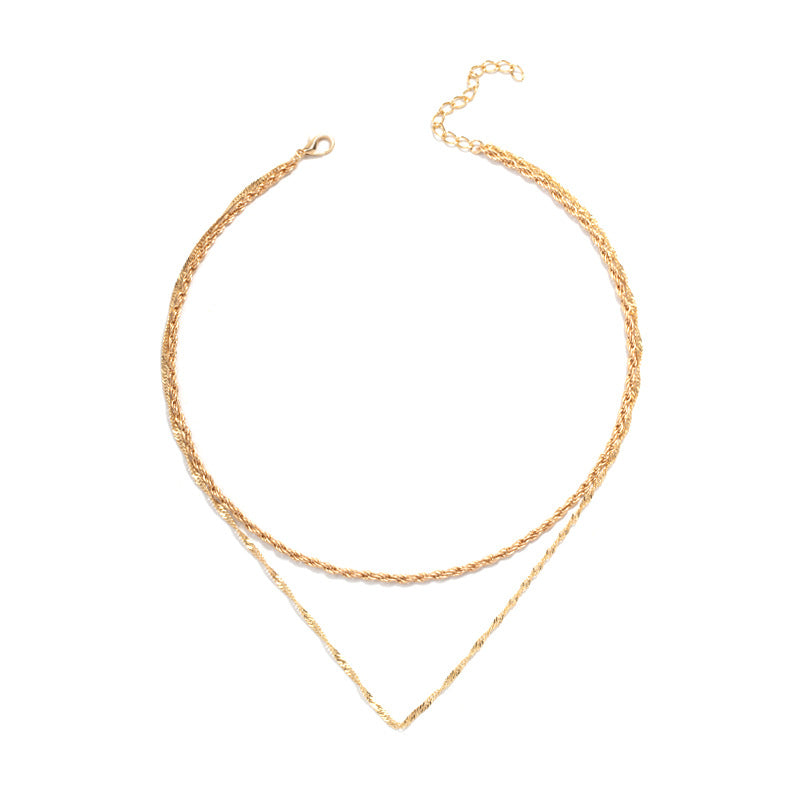 Sweater necklace wholesale european and american cross-border autumn and winter jewelry for women gold-plated thick lines socialite street style fashion stacked neck chain