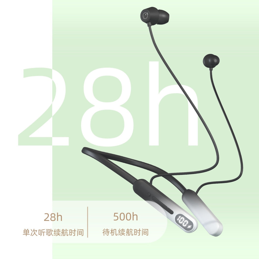 New gradient high-value neckband sports bluetooth earphones, dual-mode gaming headset with battery display, compatible with apple and android
