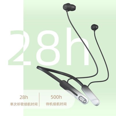 New gradient high-value neckband sports bluetooth earphones, dual-mode gaming headset with battery display, compatible with apple and android