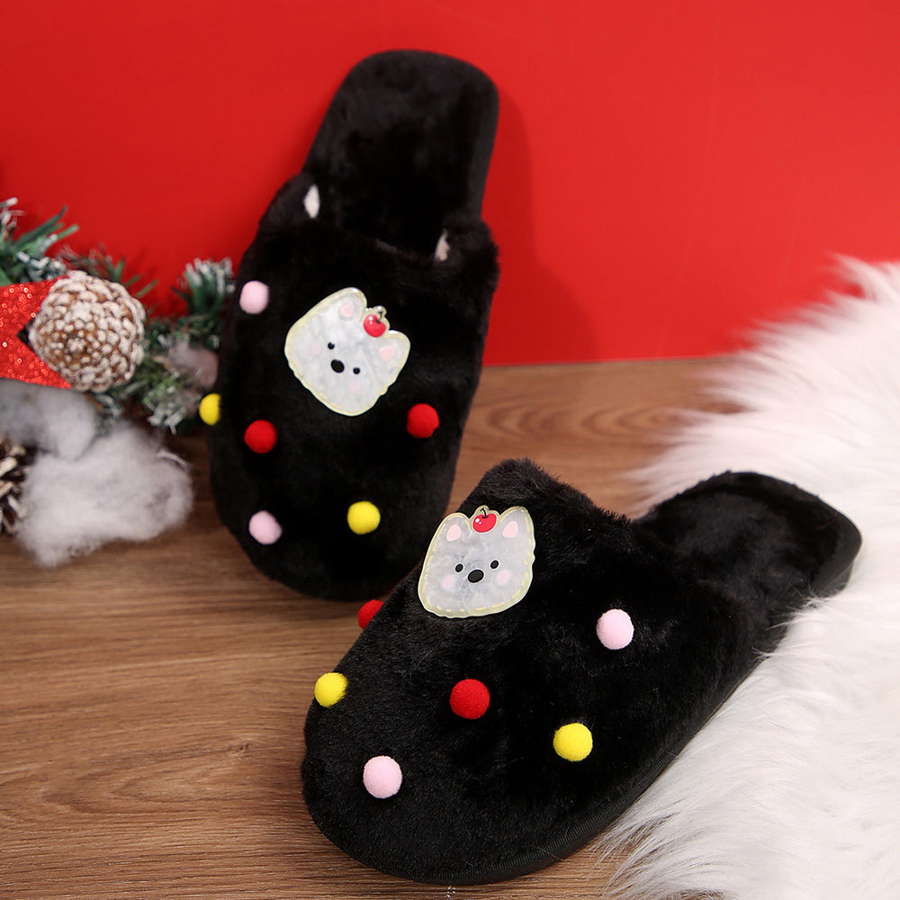 Cotton slippers women's parent-child cute cartoon girl heart cat slippers winter indoor and outdoor home baotou stuffed cotton slippers women