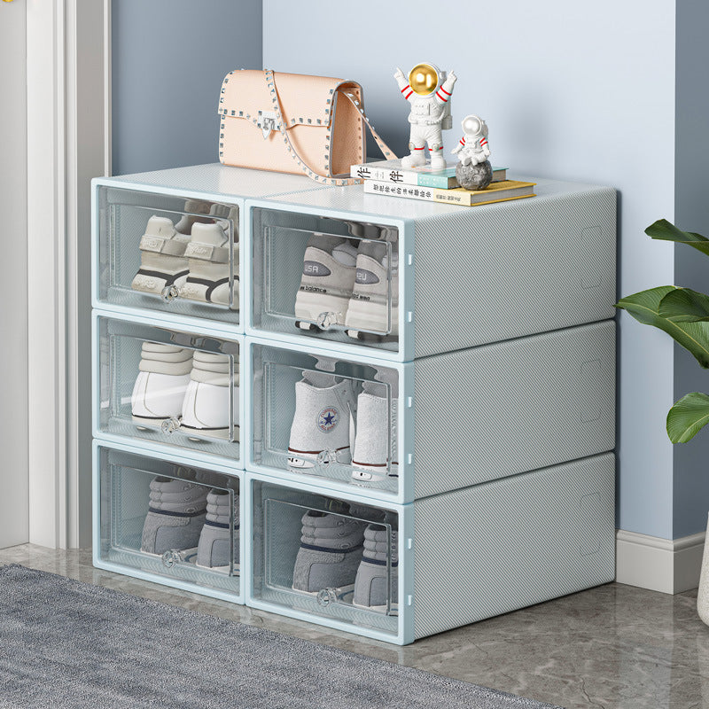 Folding shoe box household door shoe rack shoe storage box drawer type transparent shoe cabinet storage box saves space