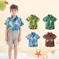 children's clothing, new boys' short-sleeved shirts, vacation beach style floral shirts, boys' short-sleeved shirts, children's shirts for boys, summer