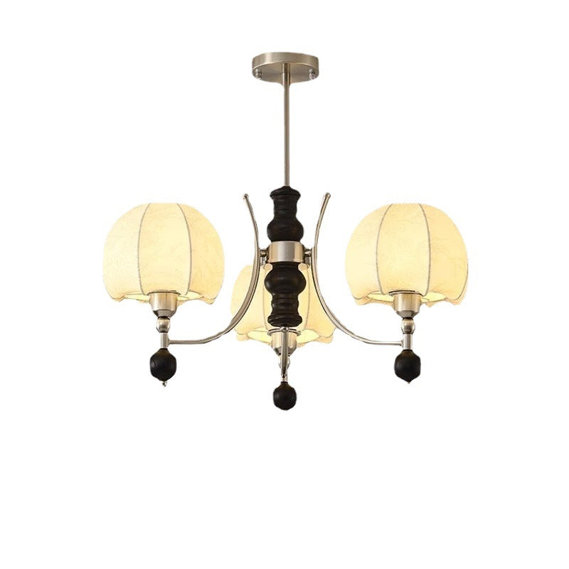 [Strict selection] American retro chandelier medieval Nanyang style advanced sense solid wood wabi-sabi living room study fabric lamps