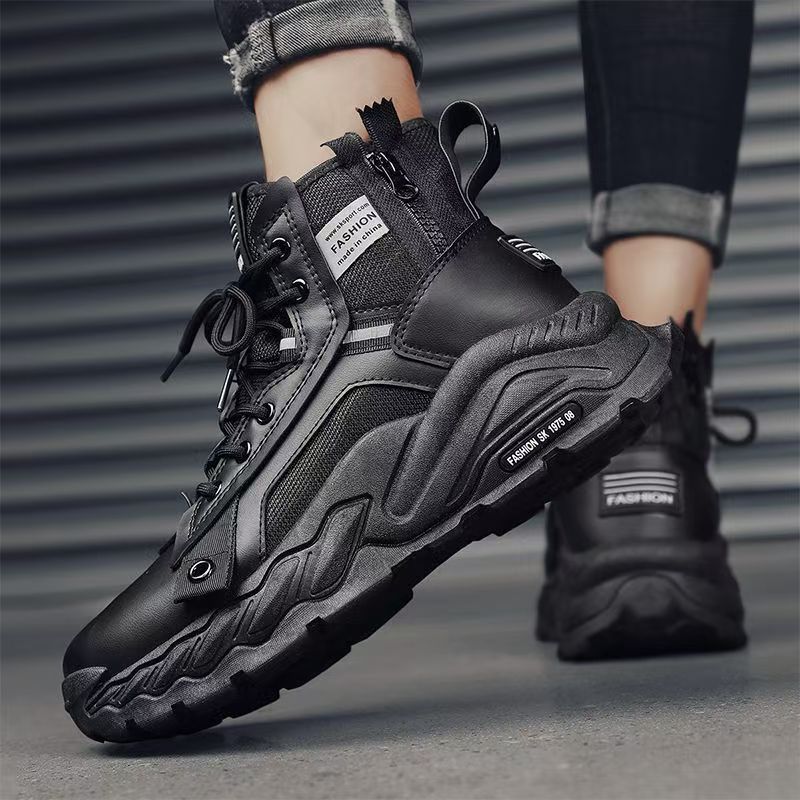 Boots men's shoes spring high-top british style retroworkwear boots thick solewaterproof outdoor hiking desert combat boots