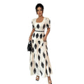 Amazon  european and american cross-border summer new arrivals: casual, versatile, high-quality short-sleeve v-neck dress