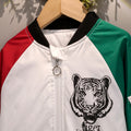 spring/autumn boys' baseball jacket: color block, short, casual, and versatile outerwear for mid-to-large children