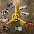 Retro industrial style wall clock - propeller airplane head design - creative home decor wall hanging iron art e18