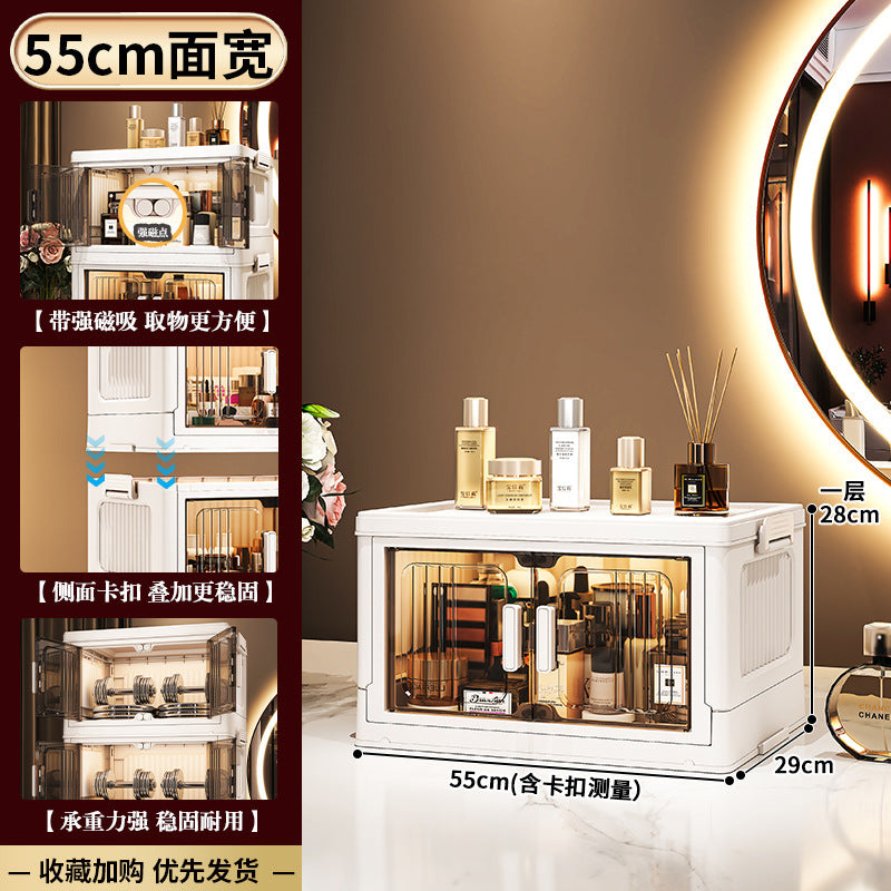 33-75 Plastic cosmetics cabinet storage storage box, folding transparent storage cabinet finishing multi-layer, starting from one piece for approval