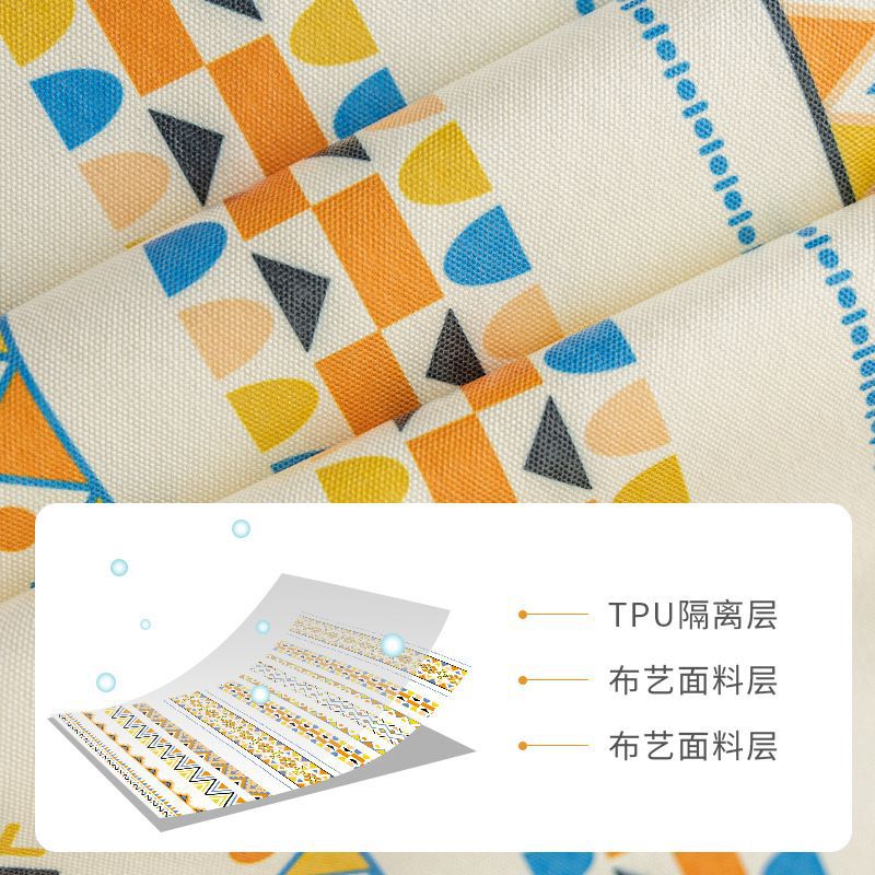 Bohemian nordic style tablecloth - cotton linen, no-wash, ethnic design, rectangular with tassels, camping tablecloth, waterproof and oil-resistant