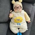 Baby clothes cute baby winter outfit super adorable overalls set autumn and winter new fleece-lined medium-thick bodysuit