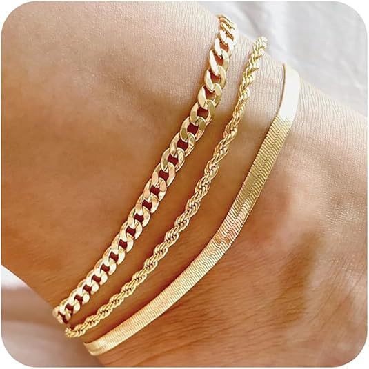 Amazon's new cuban anklet multi-layered wear fashioncasualins style stainless steel suit foot chain jewelry